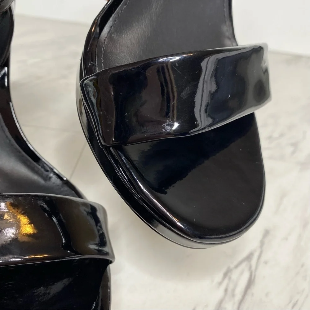 Sam Edelman Jade Black Patent Leather Heeled Sandal 9 1/2 - Picture 9 of 14